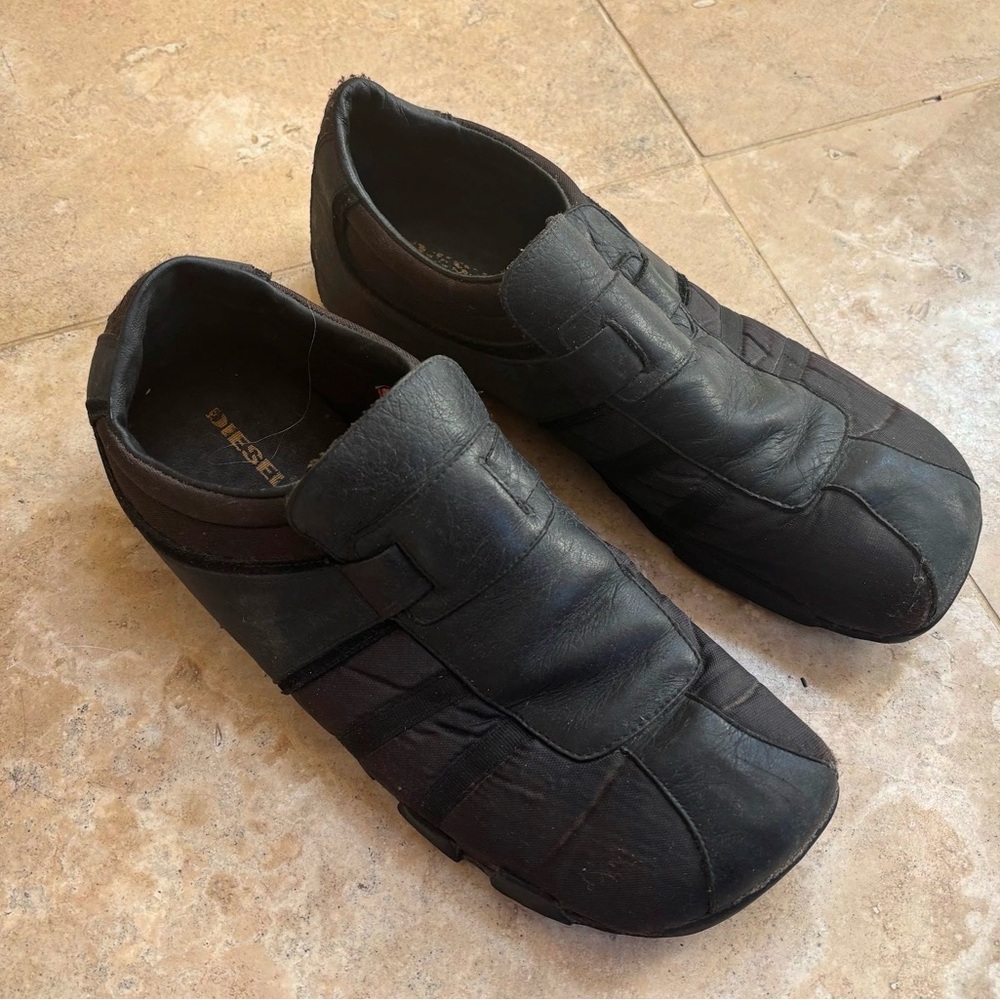 Diesel Men's Black Leather Sneakers